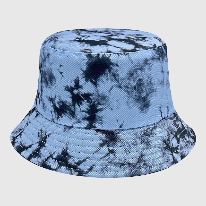 Neutral Summer Tie Dye Printed Fisherman Hat Outdoor Breathable Hat Sunshade