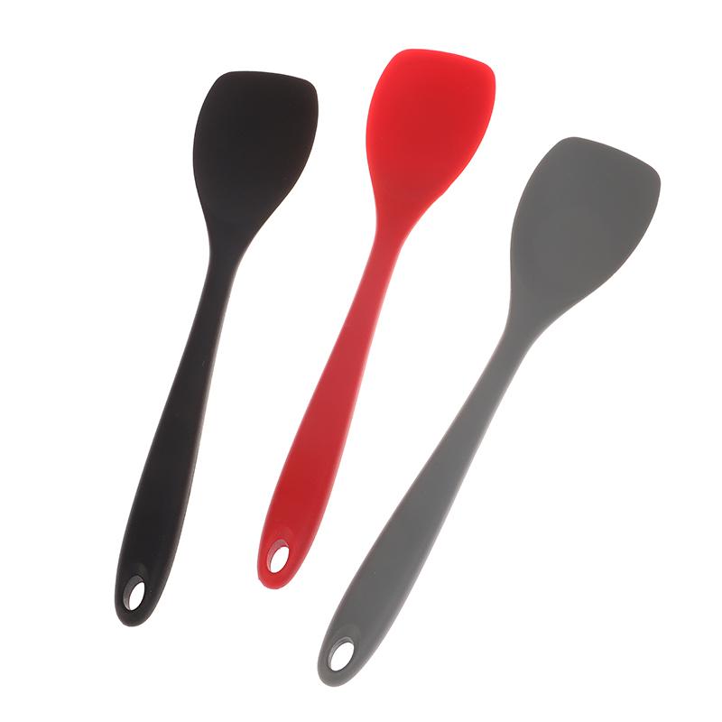 Food Grade Silicone Spoon Spatula Heat Resistant Cooking Spoon Nonstick Baking Scraper Stirring Scooping Salad Mixing Spoon