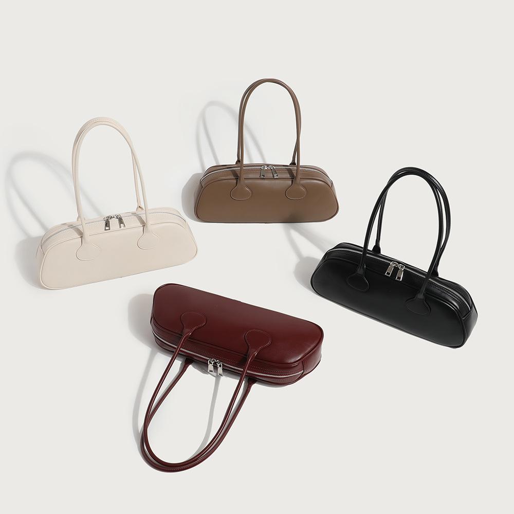 2024 Summer New Niche High-End Single-Shoulder Underarm Bag, Fashionable Large-Capacity Baguette Bag, Bowling Single-Shoulder Bag