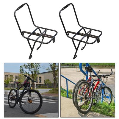 Fahrrad Gepäckträger vorne Aluminiumlegierung Zubehör Fahrrad Frontgepäckträger für Langstreckenradfahren, Touren, Reisen, Fahren, Schwarz