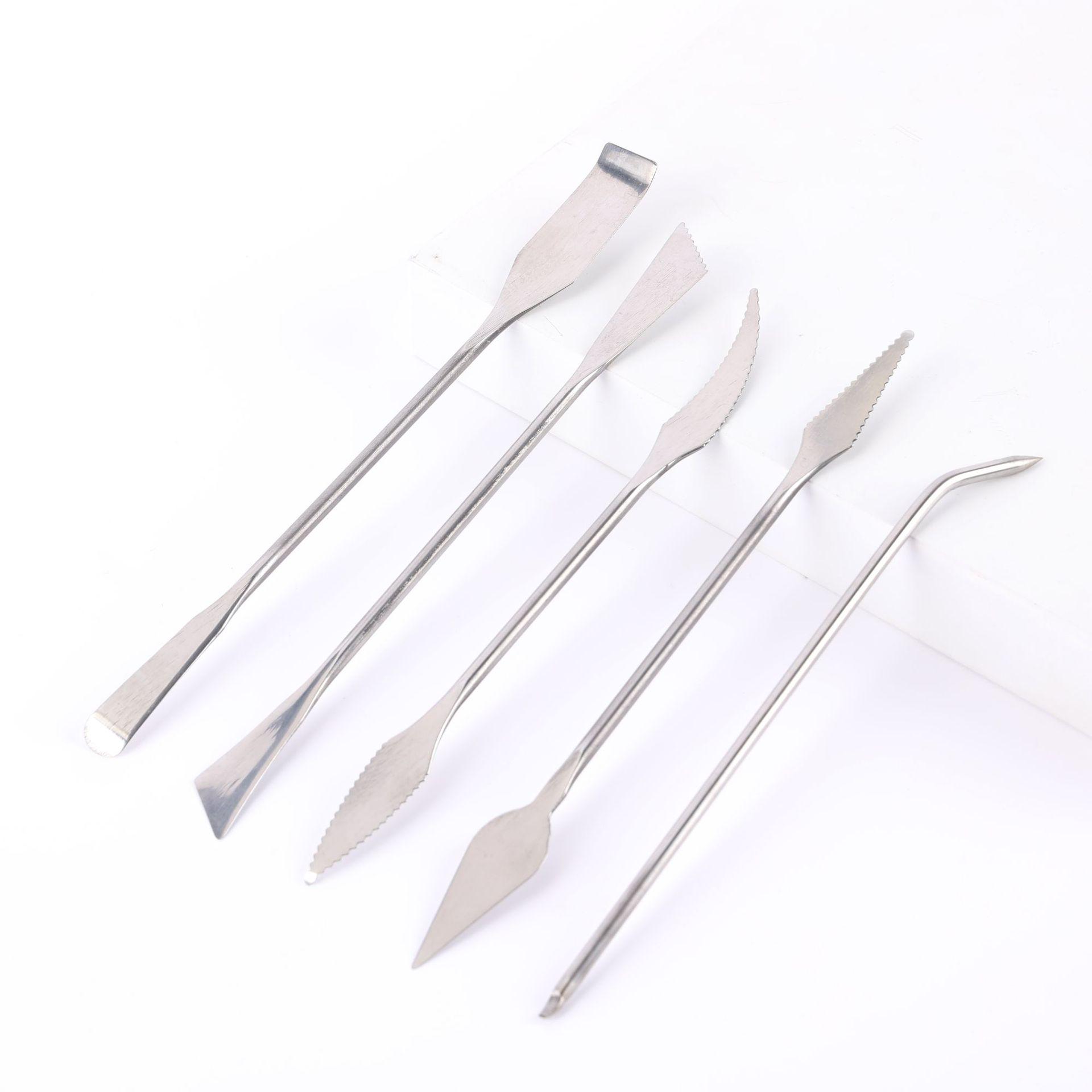 5-Piece Stainless Steel Clay Sculpting and Carving Tool Set 17-18.5CM