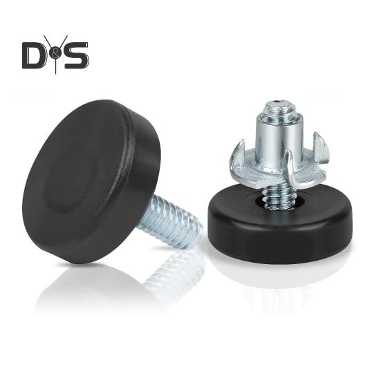 12Pcs Universal Furniture Leveling Feet with T-Nuts Strong Load-bearing Thread Adjustable Levelers Cabinet Chair Table Feet