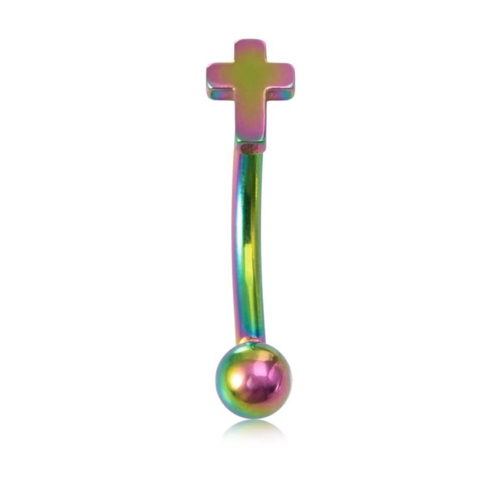 Star Curved Eyebrow Sticks Stainless Steel Punk Body Jewelry All-gender