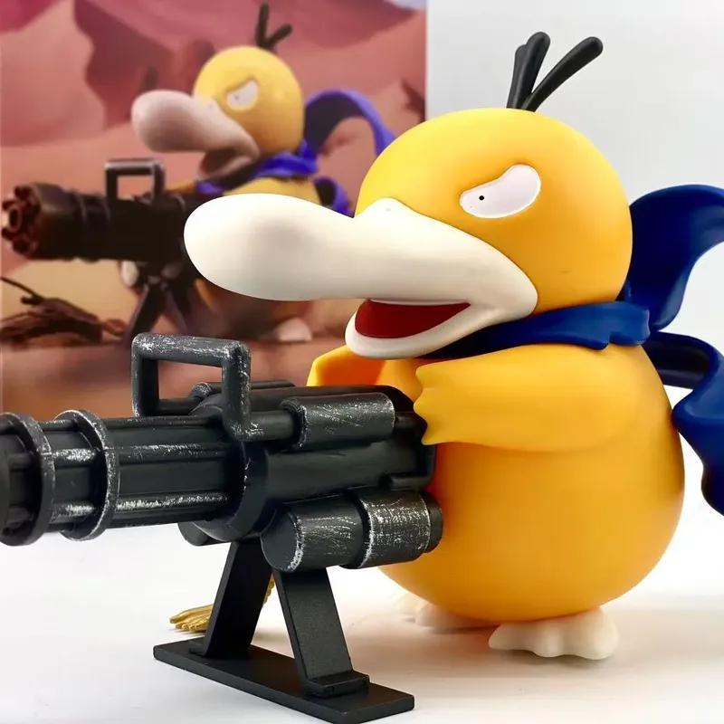 Gatling Psyduck Gun Anime Figure Cross Dressing Toys Pvc Statue Model Collection Decor Creative Peripheral Birthday Gift