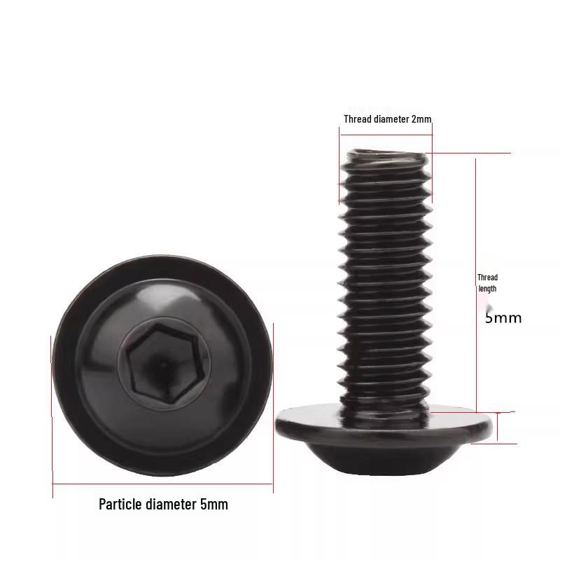 Black M6 304 Stainless Steel Hex Socket Flange Head Bolt with Washer