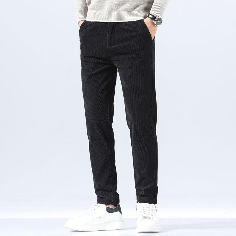 Men's Autumn Business Casual Pants Striped Slim-Fit Small Foot Premium Trousers
