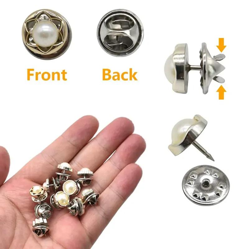 5Pcs No Sew Button Pins Cover Up Buttons Women Shirt Brooch Buttons Detachable Buttons Pins For Clothes Shirt Sweater Decor