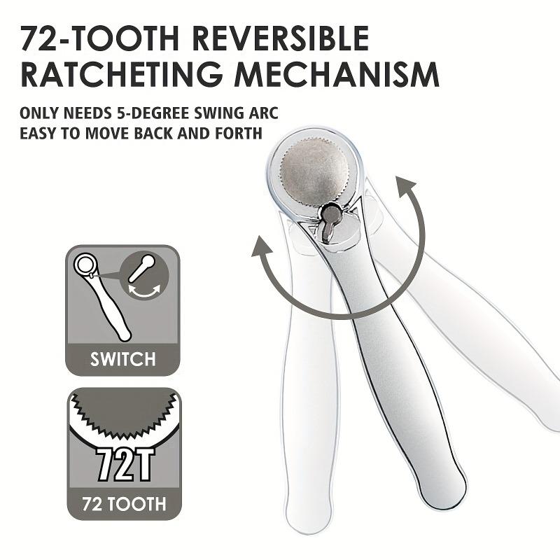 Right Angle Screwdriver 32-Piece 1/4 Inch Mini Ratchet Set Low Profile Offset Bit Set With 72-Tooth Ratcheting Wrench Stubby Ratchet