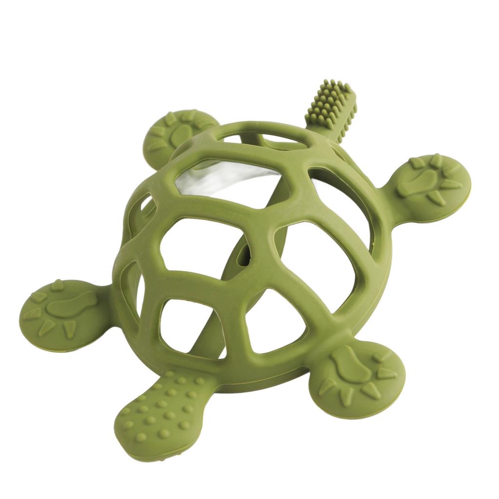 Baby Teething Toy Food Grade Silicone Anti Lost Buckle Teething Bracelet Tortoise Shape Hand Teether Toy