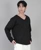 Seinteukeulu Plain V-Neck Sweatshirt Rvs-874 Black