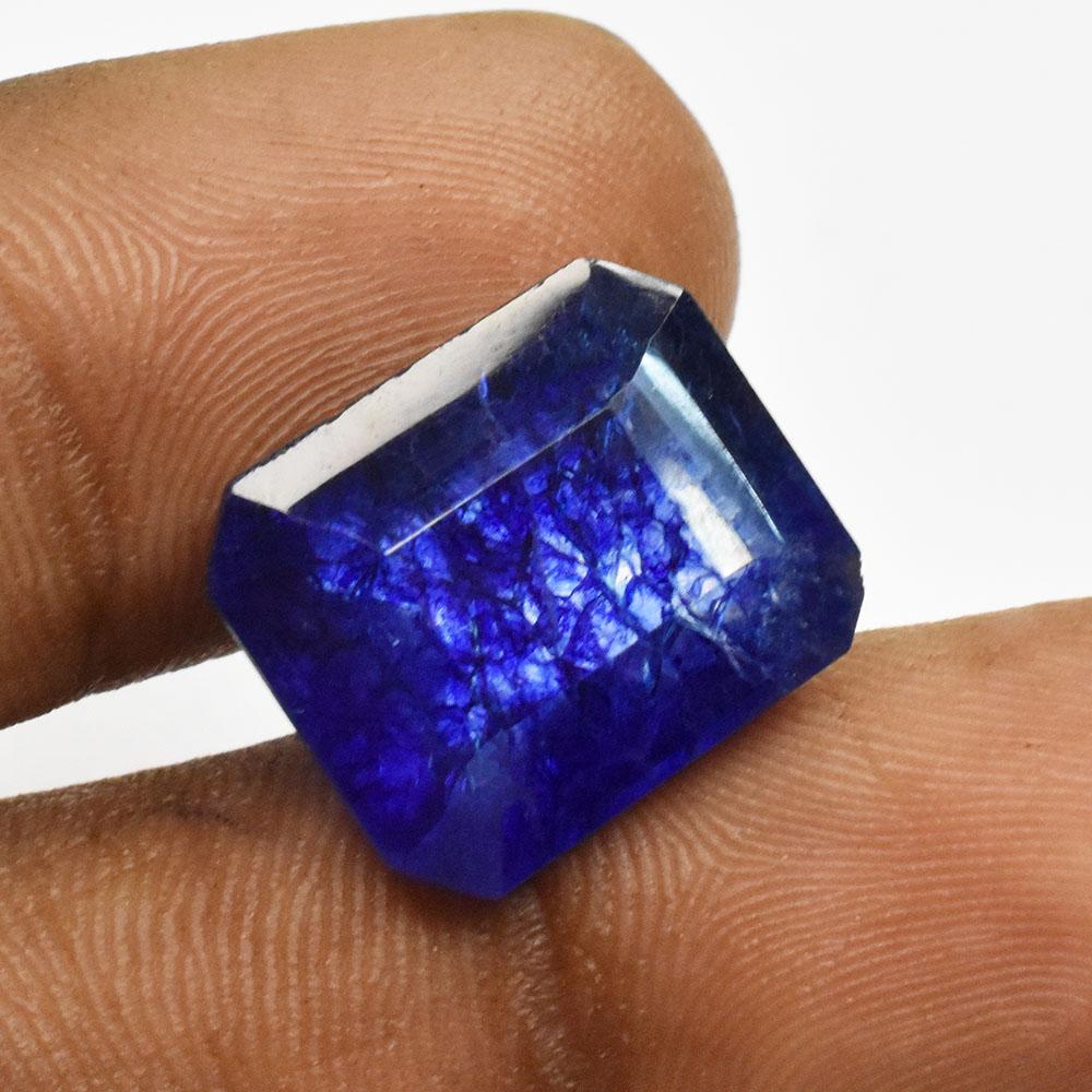 Natural Quality Blue Sapphire 13.15 ct Emerald Loose Gemstone for Jewelry Making and Gem Collections