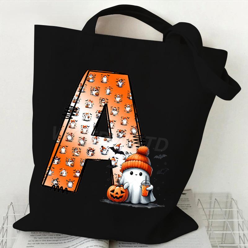

Новая модная сумка через плечо с принтом 26 букв на Хэллоуин, многофункциональная портативная сумочка, повседневная универсальная No Spec