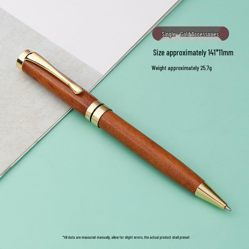 Retro Brass & Wood Twist Ballpoint Pen - Medium Oil for Signature & Business Gifts