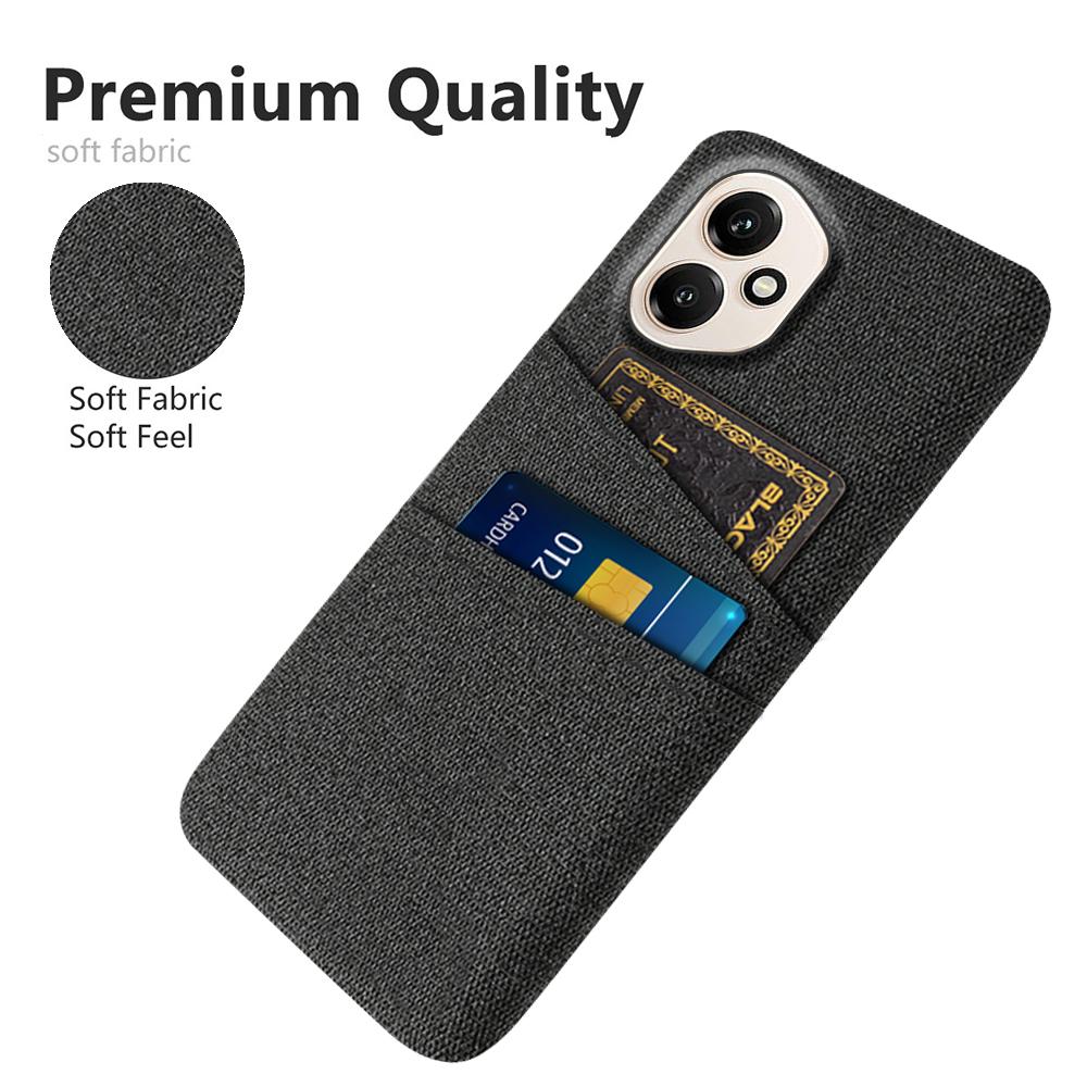 For Honor 400 5G (Global) Case Cloth+Hard PC Phone Cover with Dual Card Slots