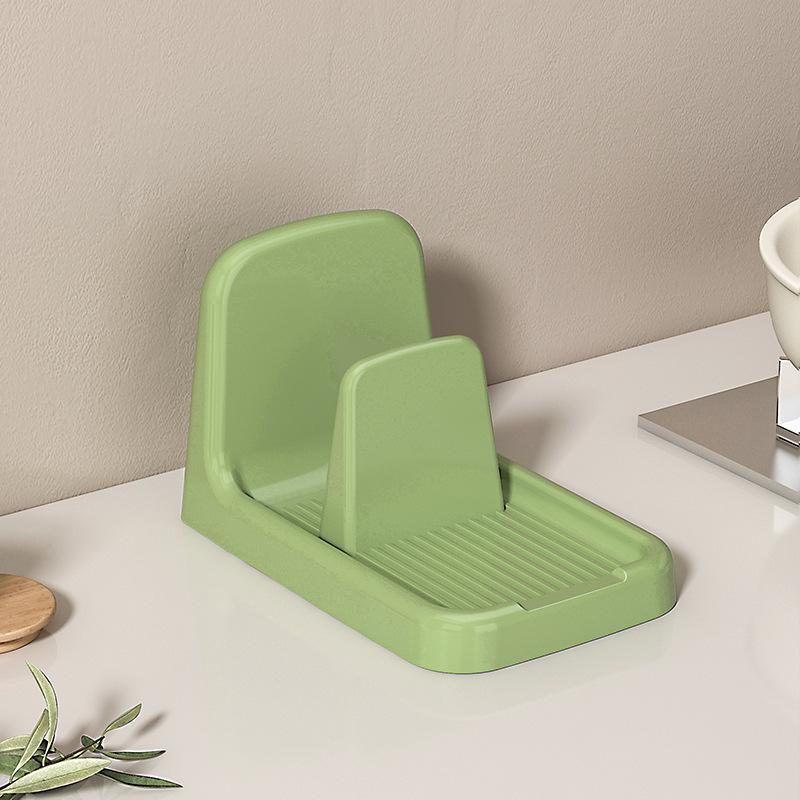 

Штабелируемый пластиковый органайзер для крышек - Компактная кухонная полка для хранения нескольких крышек от посуды зелёный