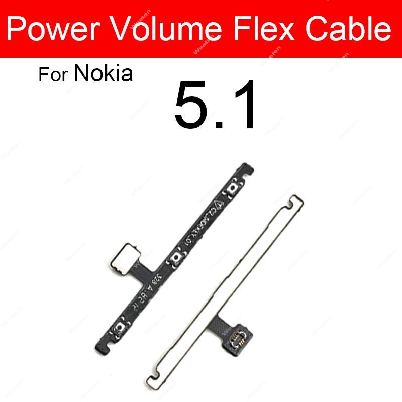 Cavo Flessibile Pulsanti di Accensione Per Nokia 1 2 2.1 3 3.1 3.2 4.2 5 5.1 X2 X3 X5 XL Plus Cavo Flessibile Tasti Volume Parti di Ricambio Tasti Laterali