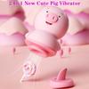 Tongue Licking Sucking Vibrator Female Masturbator USB Charging Dual 6 Modes Nipple Massager Sex Toys for Woman Clitoris Stimulator Cute Pig
