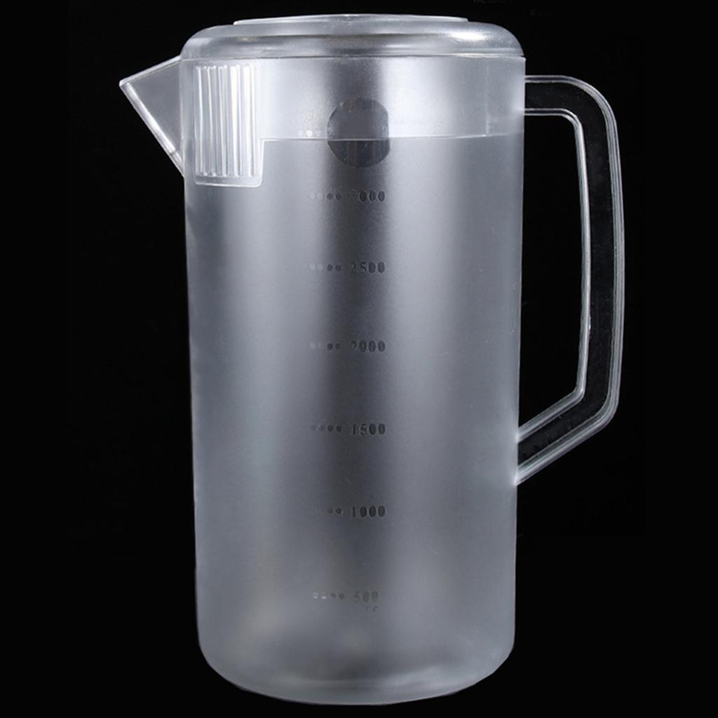 Water Pitcher PC Plastic High Temperature Resistance Frosted Kettle Mix Drinks Water Jug with Scale and Lid for
