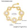 Chic Stainless Steel Bead Ring Bracelet: Elegant European-American Light Luxury Jewelry Set