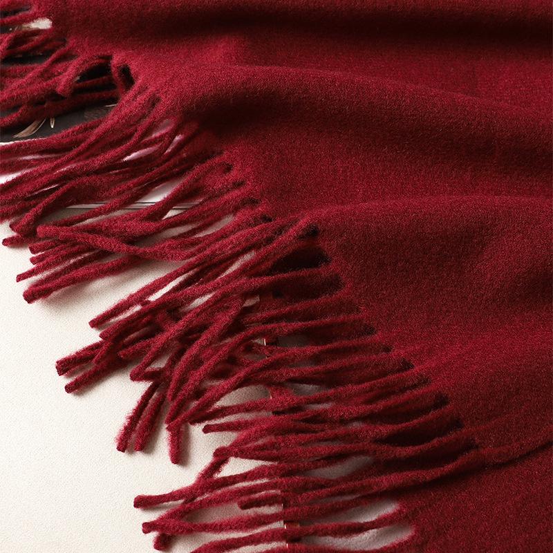 Solid Women Winter Scarf Warm Thicken Cashmere Shawl Outdoor Fashion Luxury Tassels Pashmina Lady Wrap Windproof Scarves