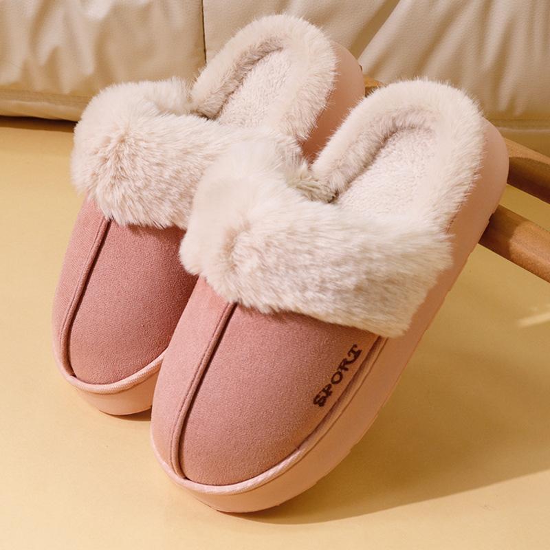 Plush Nonslip Winter Slippers With Trim Thick Eva Sole Indoor House Shoes For Cold Floors Indoor Slippers Slipresistant Footwear Casual Slipon