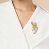 Fashion Rhinestone Wheat Ear Brooches For Women Unisex Enamel Pearl Flower Plant Badges Pins Jewelry Accessories Wheat Brooches