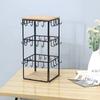 Vintage-Inspired 3-Tier Metal & Wood Jewelry Organizer - Adjustable Display Stand For Earrings, Necklaces, Bracelets