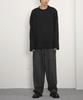 Row To Row Rp0036 Text Embroidered Soft Sweat Wide Pants (Charcoal)