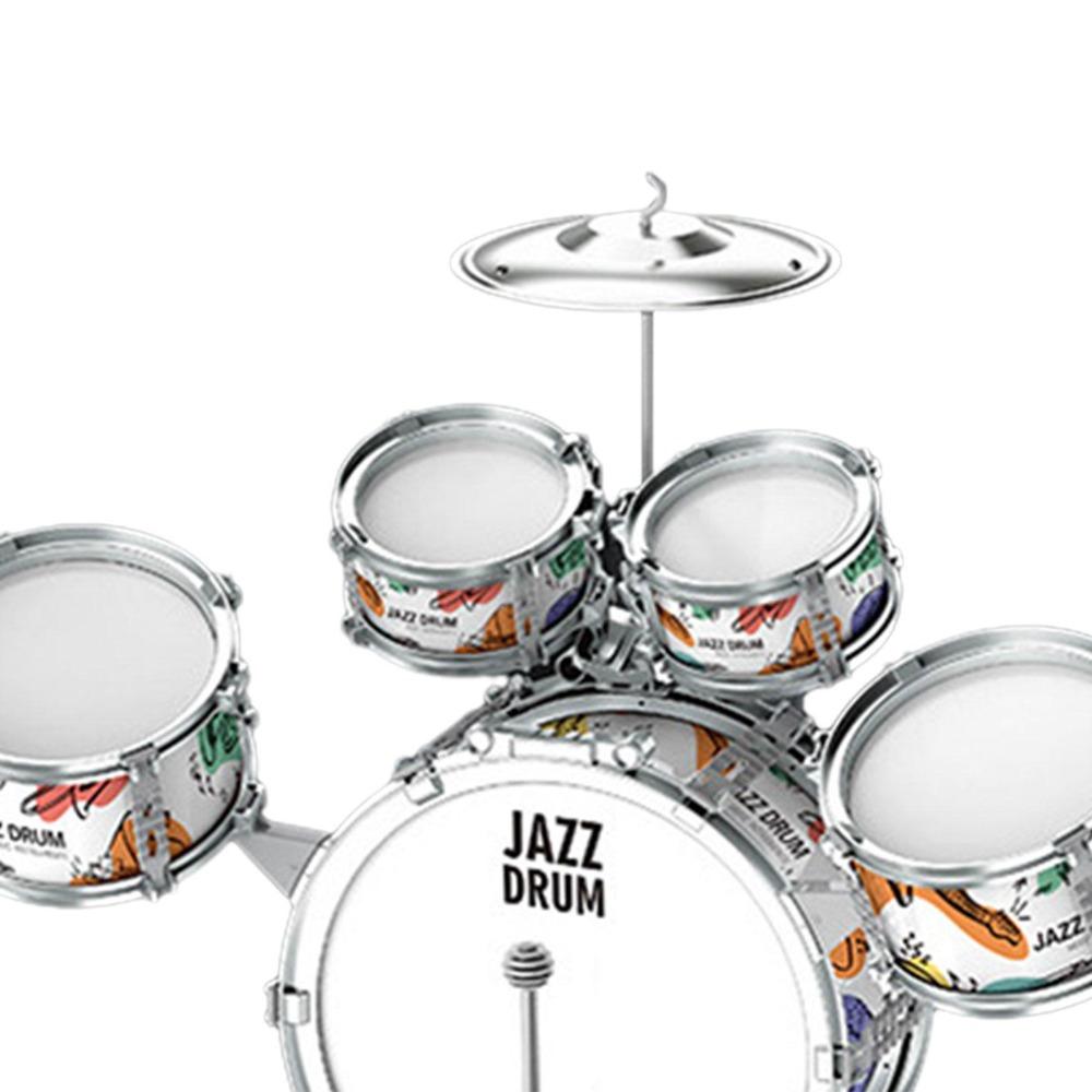 Ensemble de Batterie pour Enfants Kit de Batterie Jazz pour Tout-Petits Jouets avec Tabouret Pédale Percussion Instruments de Musique Jouet Batterie Cadeau d'Éducation Précoce pour Garçons