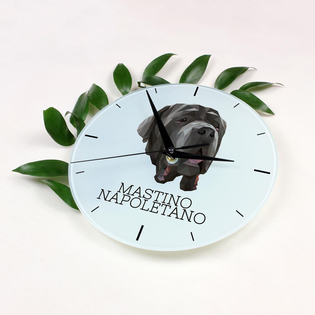 Neapolitan Mastiff, Mastino Napoletano – Geometric wall clock with a picture and the brand name Art-Dog | Art-Dog