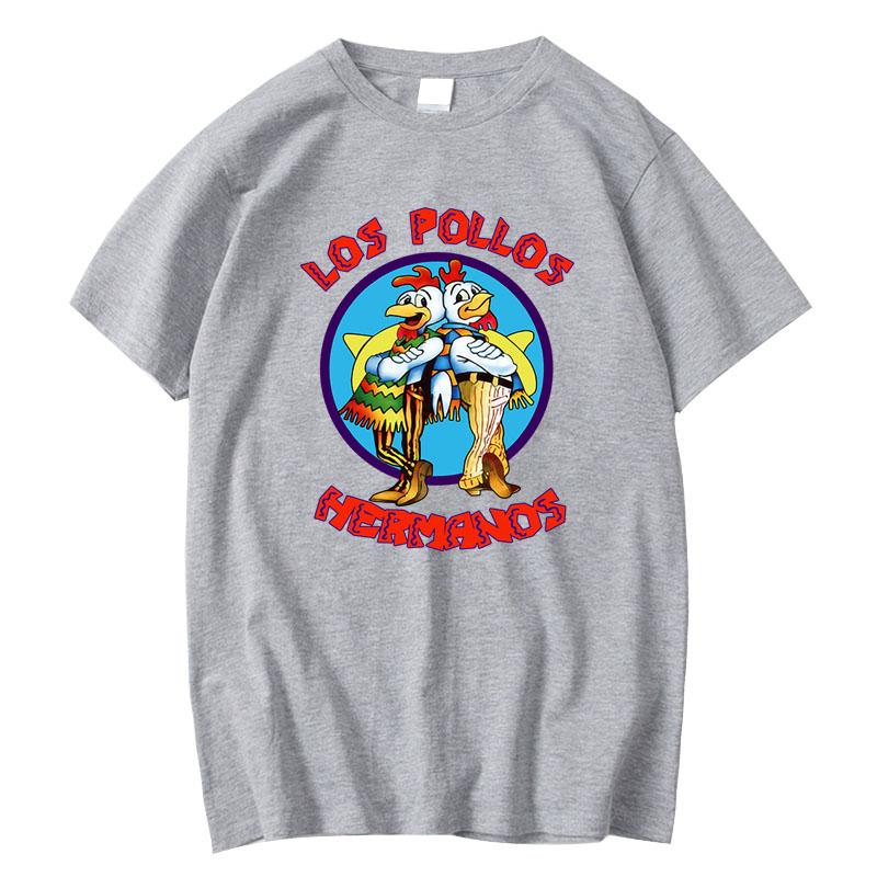 Summer Mens Short Sleeve TShirt 100 Cotton High Quality Breaking Bad LOS POLLOS Chicken Brothers Print Casual Top for Men