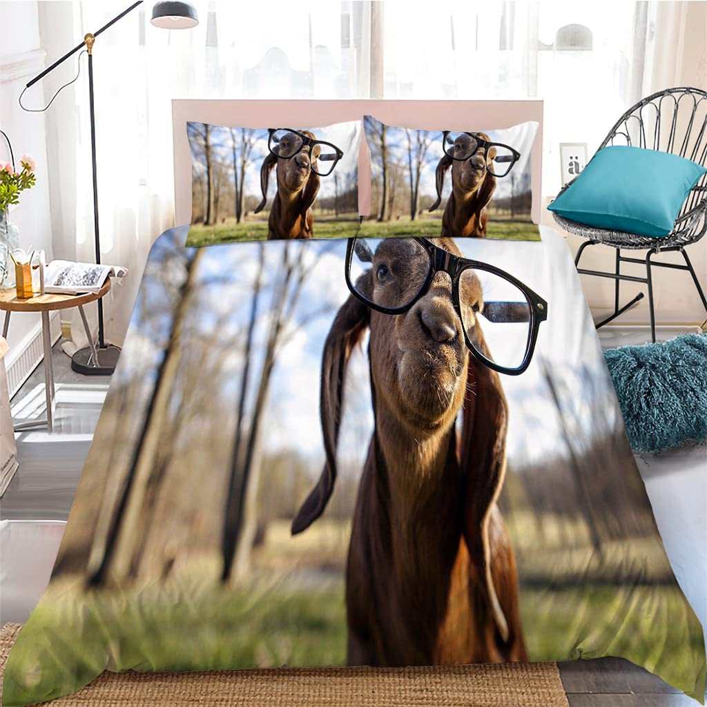 Funny Sheep King Queen Bedding Set Kids Farm Animal Duvet Cover White Little Lamb Comforter Cover 2/3pcs Polyester Quilt Cover