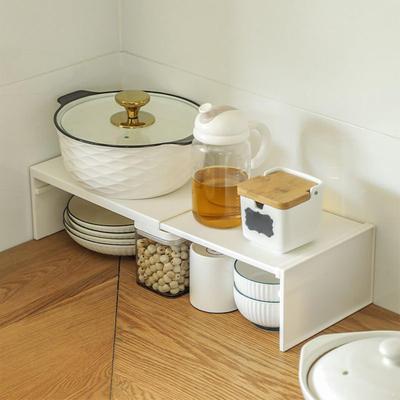 Expandable Kitchen Organizing Shelf Stackable Cabinet Shelf Countertop Shelf Space-Saving Kitchen Storage Accessories