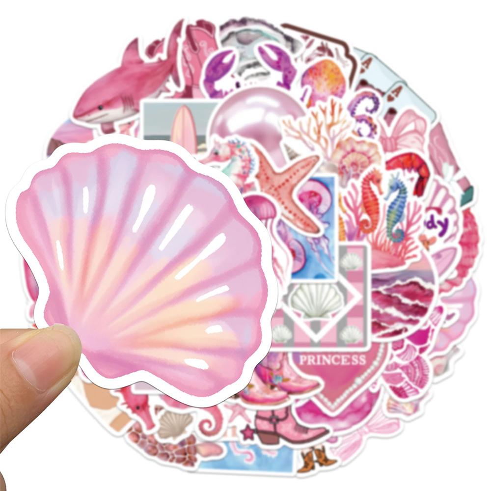10/30/50pcs Pink Dreamy Coast Girlish Heart Stickers Waterproof DIY Diary Scrapbooking Luggage Kawaii Sticker Toys Gifts
