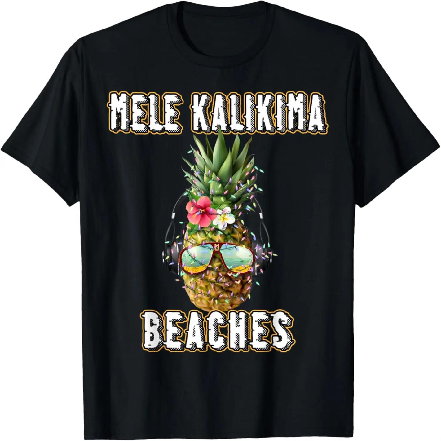 Гавайский ананас Рождество Mele Kalikimaka Пляжи Рождество Футболка XXXXXL разноцветный