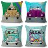 Cartoon Driving Car Cat Cushion Cover Decor Cute Pet Animal Pillowcase Polyester Pillow Case for Sofa Home Children Room 45x45cm