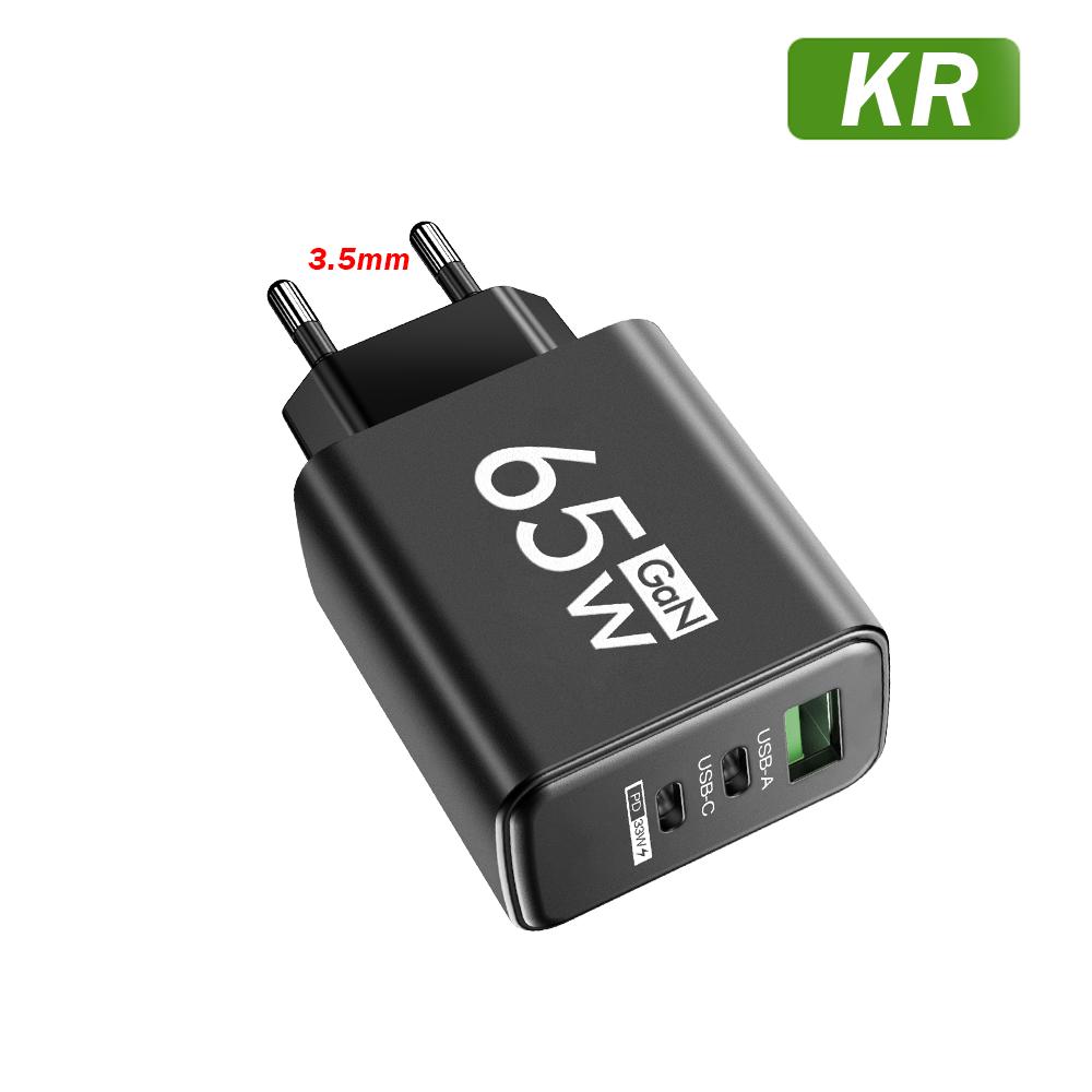 Gesamt 65W GaN Ladegerät USB PD Typ C Schnellladung 3 Anschlüsse Handy-Adapter QC3.0 Für iPhone Pro Max Samsung Galaxy Xiaomi