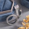 925 Silver Plated High Quality Cubic Zirconia Wedding Ring Fashion Jewelry Engagement Finger Ring For Women Gift