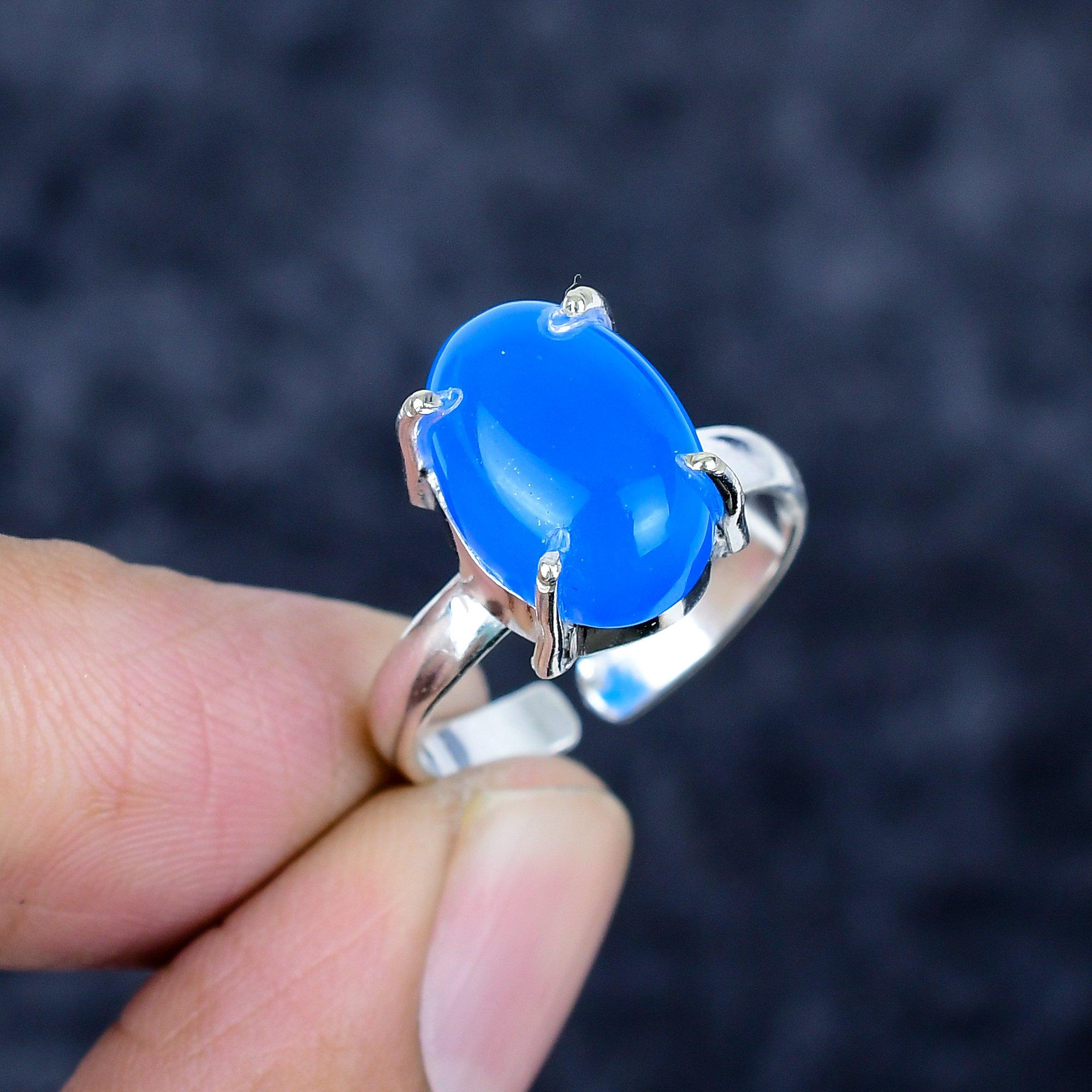 

Purple Chalcedony Gemstone 925 Sterling Silver Jewelry Ring Size Adjustable MM-3456