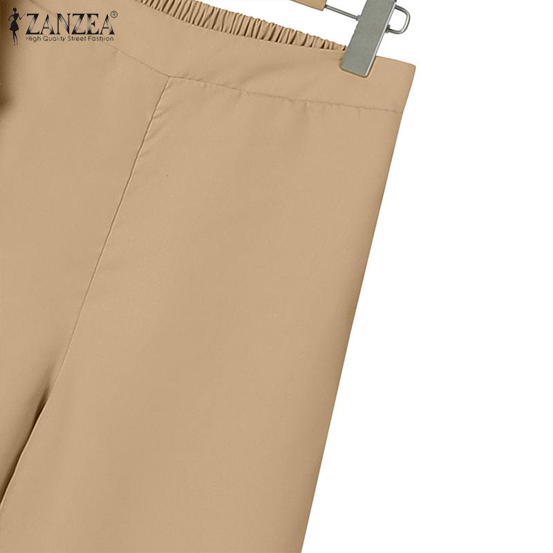 ZANZEA Trajes casuales de dos piezas para mujer, chaleco largo sin mangas y pantalones