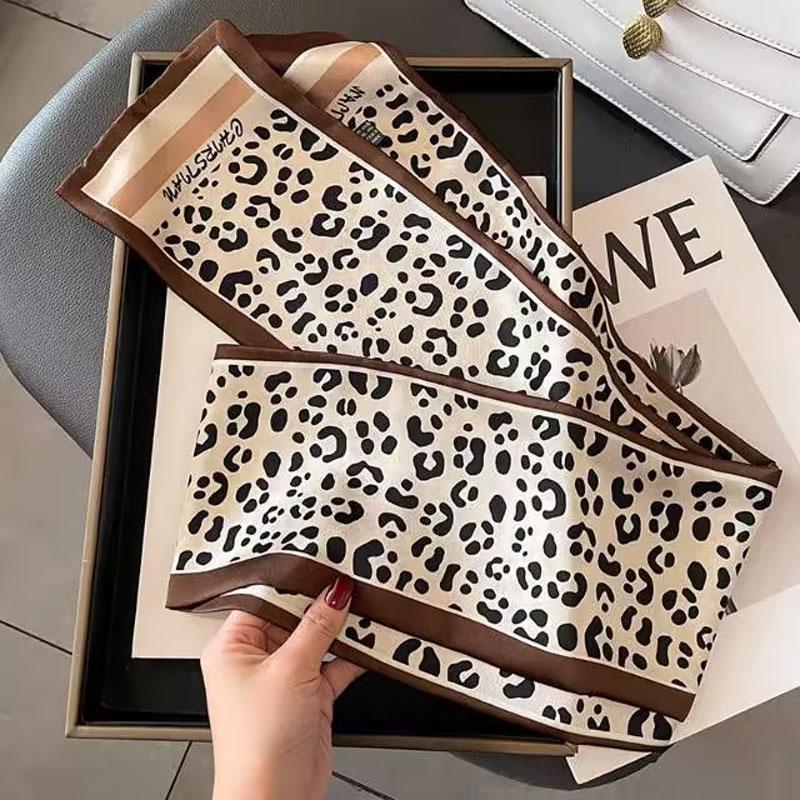 

1 pcs 150x14cm Korean Style Silk Scarf Spring Autumn Small Narrow Long Hair Tie Square Scarf Suit Shirt 14x150