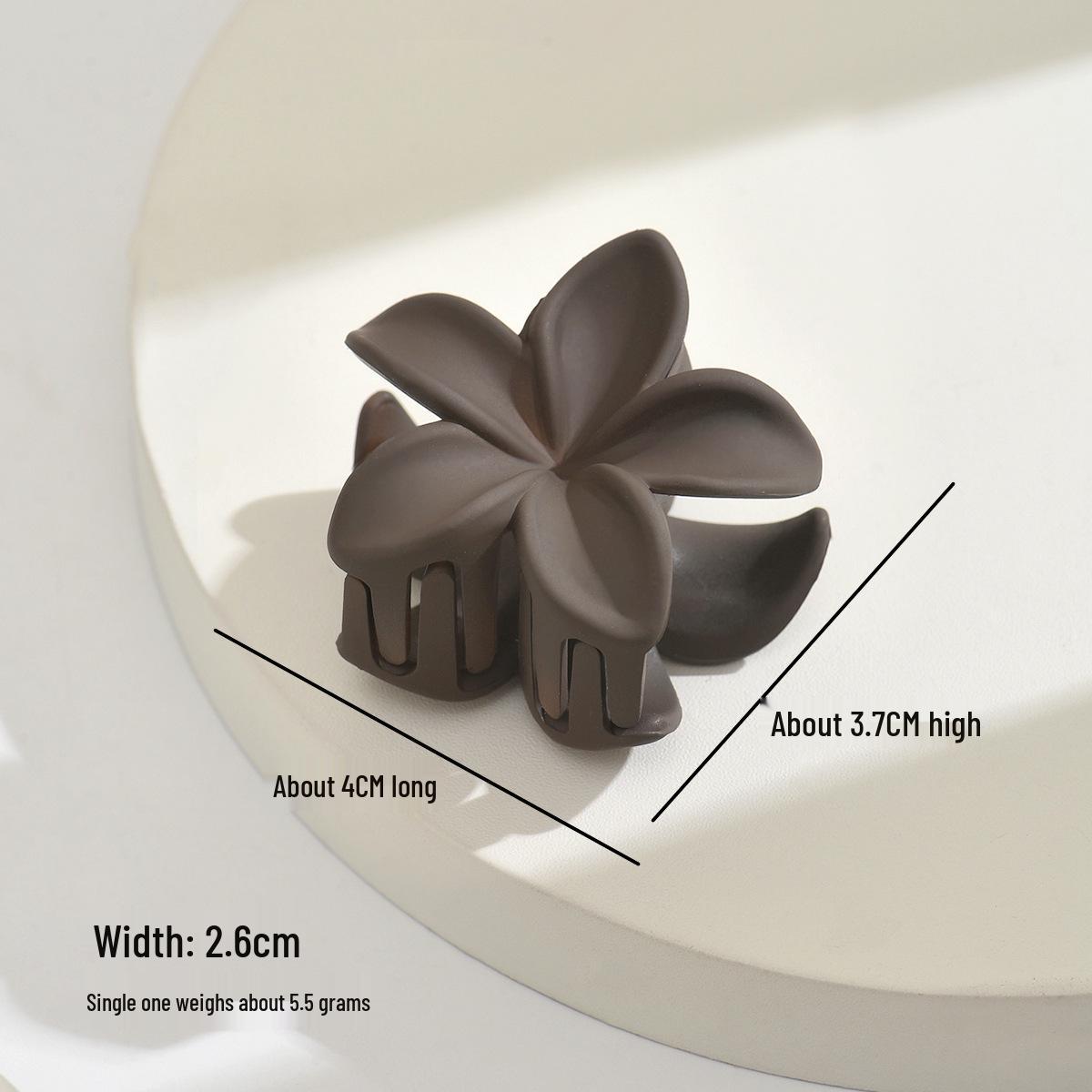 

Средняя черная заколка для волос с франжипани - Матовая заколка-краб с цветком для прически «полупучок», аксессуар для волос длиной 4 см