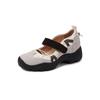 Cowhide Version~ Korean Version of Niche Design Ballet Sneakers Women's 2025 New Velcro 34-42 Shoes
