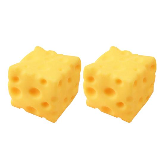 2 шт. Игрушки для снятия стресса Мягкая эластичная сырная игрушка-пищалка Медленно поднимающаяся Возвращающаяся Сенсорная S