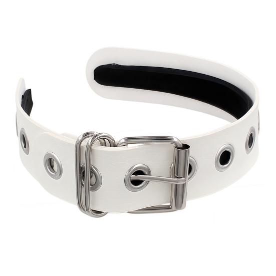 Gotischer Punk-Haarreif Handgefertigtes Stirnband mit Schnalle aus Kunstleder Nahtloses Design Stirnband