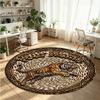 Wild Animals (14) Theme Round Crystal Velvet Rug Custom Name Text Personalized Floor Mat Home Decor Non Slip Crystal Carpet