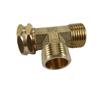 Corrosion Resistant T Type Hose Adapter 3/4Inch GHT Thread Brass Plumbing Joint Swivel Pipe Fitting Tees Easy to Install