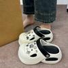 Small thick-soled heightening beach bag head women's half slippers 2025 summer new fashion hole shoes women's outer wear