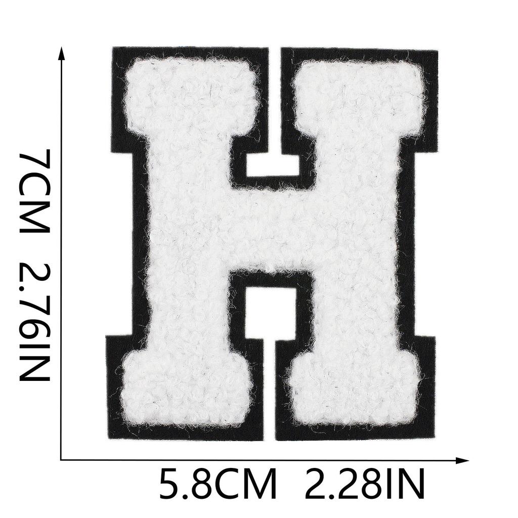 White 7Cm English Letter Embroidery Cloth Sticker Computer Embroidery Label Clothing Accessories Decorative Embroidery Sticker Ironing Stamp