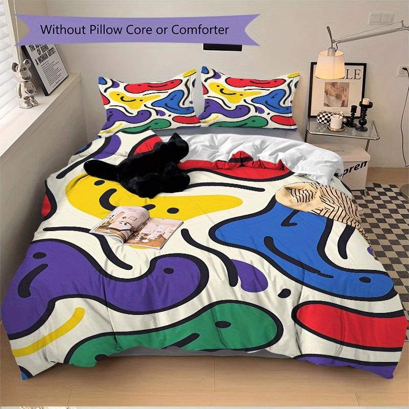 3pcs Colorful Patterns Bedding Set, Breathable and Soft, Suitable for All Seasons, Ideal for Home Use, Suitable for Bedroom Decor Yy250821225